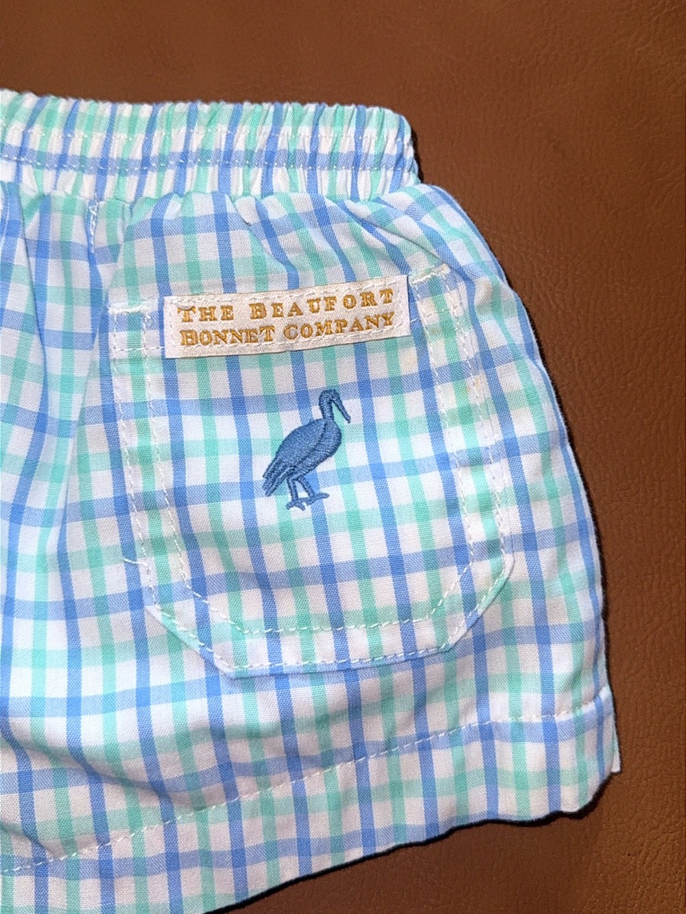 The Beaufort Bonnet Company TBBC Sheffield Shorts Blvd Blue Turk Teal Check 0-3M - Picture 6 of 8